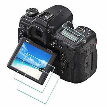 0.3mm 9H Hardness Ultra-Clear Tempered Glass Screen Protector,Anti-Scrach Anti-Fingerprint Anti-Dust Anti-Bubble ULBTER 90D Screen Protector for Canon EOS 90D DSLR Camera & Hot Shoe Cover 3 Pack 
