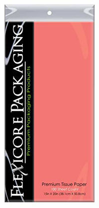 Picture of Flexicore Packaging Coral Rose Gift Wrap Tissue Paper Size: 15 Inch X 20 Inch | Count: 100 Sheets | Color: Coral Rose