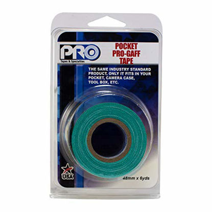 Picture of Pro Tapes Pocket Gaff Tape 2 inch (48mm) x 6 Yards Length Teal Matte. Pocket Size Gaffers Tape. Made in The USA. Holds Tight, Easy to Remove.