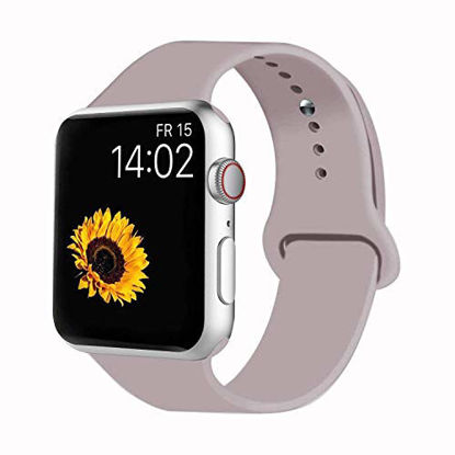 Picture of VATI Sport Band Compatible for Apple Watch Band 38mm 40mm, Soft Silicone Sport Strap Replacement Bands Compatible with 2019 Apple Watch Series 5, iWatch 4/3/2/1, 38MM 40MM M/L (Lavender)