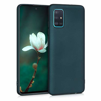 Picture of kwmobile TPU Case Compatible with Samsung Galaxy A51 - Case Soft Slim Smooth Flexible Protective Phone Cover - Metallic Teal