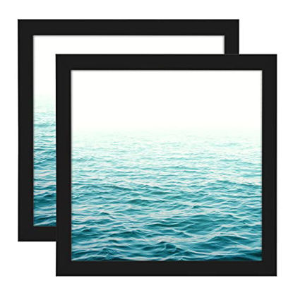 Picture of Americanflat 4x4 Picture Frame in Black with Shatter Resistant Glass - Horizontal and Vertical Formats for Wall and Tabletop (2 Pack)