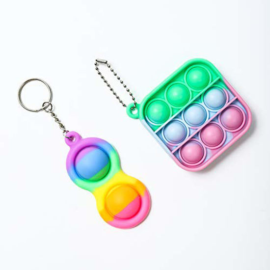 NEW Mini Push Pop it Bubble Simple Dimple Stress Relief Fidget Toy Keychain GIFT 