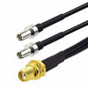 Picture of Eightwood SMA Female Bulkhead to Dual TS9 Splitter Adapter Pigtail Cable 6 inch for 4G LTE Router USB Modem MiFi Hotspots