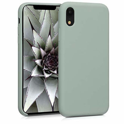 Picture of kwmobile TPU Silicone Case Compatible with Apple iPhone XR - Soft Flexible Rubber Protective Cover - Gray Green