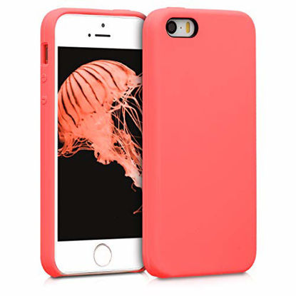 Picture of kwmobile TPU Silicone Case Compatible with Apple iPhone SE (1.Gen 2016) / 5 / 5S - Soft Flexible Rubber Protective Cover - Living Coral
