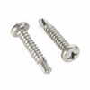 Picture of #6 x 5/8" Pan Head Self Drilling Screws, Phillips Drive Self Tapping Sheet Metal Tek Screws, 410 Stainless Steel, 100 PCS