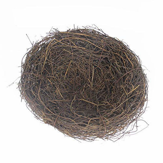 Picture of LWINGFLYER 2pcs Rattan Bird's Nest Crafts Handmade Dry Natural Bird's Nest for Garden Yard Home Party Wedding Decor No Eggs(10cm/.3.93inch)