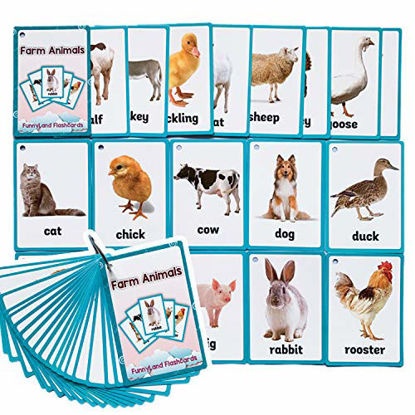 Picture of Richardy 18PCS/Set Farm Animals Kids Gifts English Flash Cards Pocket Card Educational Learning Baby Toys for Children Pre-Kindergarten