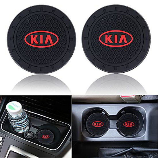 Picture of 2 Pcs KIA Silicone Car Cup Holder Insert Coaster, 2.75 Inch Non-Slip Car Beverage Cup Holder Holder Pad Mat