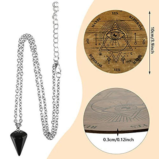 3PCS Pendulum Board Dowsing Divination, Star Pendulum Board Wooden Div