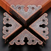 Picture of 4Pcs Jewelry Wooden Box Chest Furniture Corner Protector Guard Edge Cover 1.34"x1.34"-Red Copper