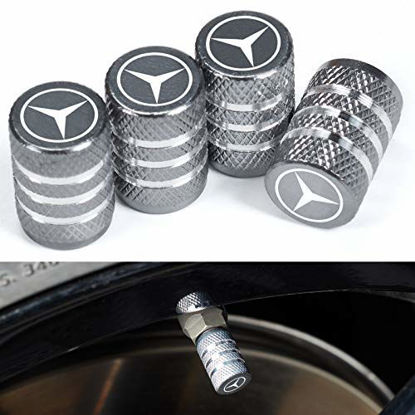 VIHIMAI 4PCS Tire Caps Gray Aluminum Alloy Valve Stem Cap Decorative Accessory Compatible for Tesla Model Y X S 3 