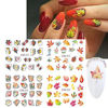 Picture of Fall Nail Stickers Autumn Leaves Nail Water Transfer Stickers, Thanksgiving Nail Art Accessories Decals Foils Sliders Yellow Maple Leaf Pumpkin Turkey Design for Women DIY Manicure Decorations 12PCS