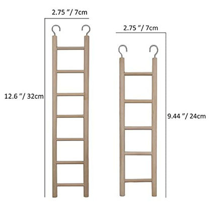 Picture of 2pcs Wooden Ladder for Bird Parrot Ladder Climbing Toy Birdie Basics (5 Step & 7 Step)