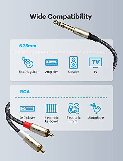  RCA Stereo Audio Cable, Dual RCA Male, 2 Channel