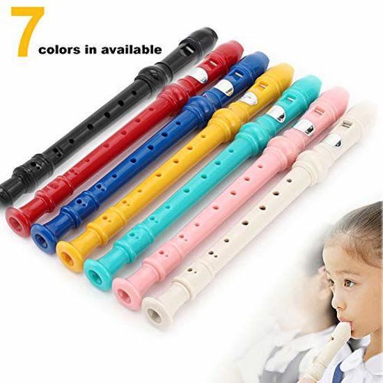 8Bees Descant Soprano Recorder 8 Hole with Cleaning Rod,Basic Musical Instrument for School Student Blue CrazyRinbow DER58