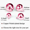 Picture of IVIA PET 4 Sets Cat Bell for Dog Collar Charm Training Pet Pendant Accessories with 2 Pack Stainless Steel Dog Tag Clips(2 X-Small Pink)