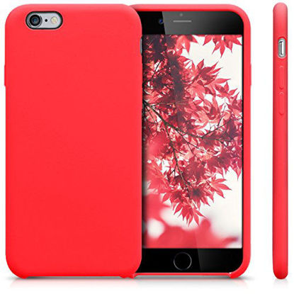 Picture of kwmobile TPU Silicone Case Compatible with Apple iPhone 6 / 6S - Soft Flexible Rubber Protective Cover - Neon Red