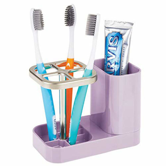 GetUSCart- mDesign Bathroom Vanity Countertop Toothpaste & Toothbrush ...