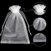 Picture of 100PCS Premium Sheer Organza Bags, White Wedding Favor Bags with Drawstring, 5x7 inches Jewelry Gift Bags for Party, Jewelry, Festival, Makeup Organza Favor Bags,net gift bags,drawstring goody bags