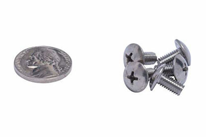 Picture of #10-32 X 3/8" Stainless Phillips Truss Head Machine Screw, (100pc), Fine Thread, 18-8 (304) Stainless Steel, by Bolt Dropper