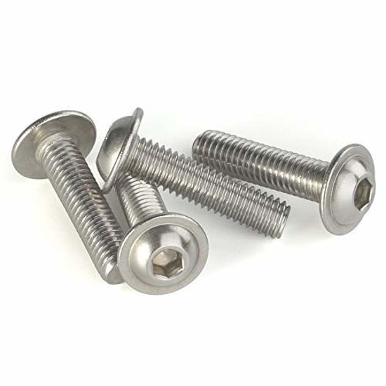 GetUSCart M81.25 x 20mm Flanged Button Head Socket Cap Screw Bolts, 304 Stainless Steel 188