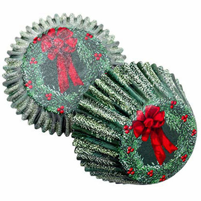 Picture of Chef Craft Christmas Holiday Cupcake Liner Set, 50 count, Green/red/White