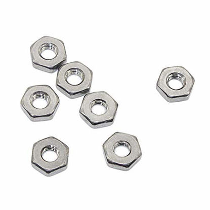Picture of 100 Pcs6-32 Coarse Thread Hexagon Nut,18-8 Stainless Steel Silver Tone