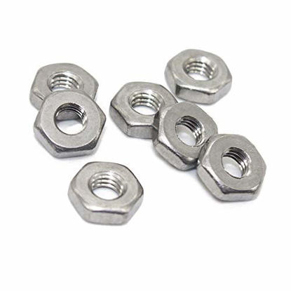 Picture of 8-32 Hex Nut, Coarse Thread Hexagon Nut,18-8 Stainless Steel Hex Nut, Silver Tone,100 Pcs