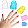 Picture of 40 Pieces Guitar Fingertip Protectors Silicone Finger Guards Anti-slip Finger Protection Covers Caps for Stringed Instruments Guitar Mandolin Bass Counting Sewing, 5 Sizes (Mixed Colors)