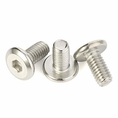 Picture of M6-1.0 x 12mm (10mm to 100mm Length) Flat Head Socket Head Screws Furniture Bolts, Stainless Steel 18-8 (304), Bright Finish, Fully Threaded, 25 PCS