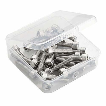 Picture of M6-1.0 x 20mm Socket Head Cap Screws, Allen Socket Drive, Stainless Steel 18-8 (304), Fully Threaded, Bright Finish, Machine Thread, 25 PCS