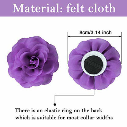 Picture of WILLBOND 8 Pieces Pet Collar Flowers Dog Charms Flower 8 cm Pet Flower Bow Tie for Cat Puppy Dog Collar Grooming Accessories (Assorted Color)