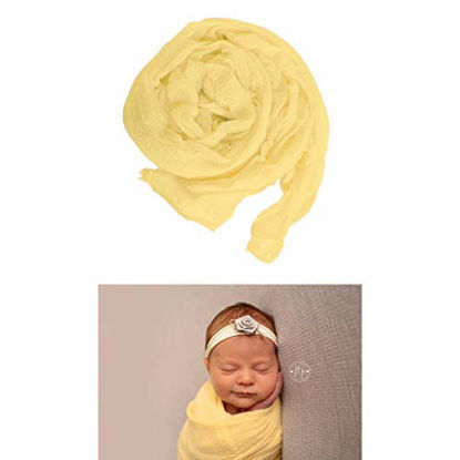 Picture of AMOS and SAWYER Cheesecloth Wrap, Hand Dyed, 36"x72" (Before Dying), Grade 50 Cheesecloth, Newborn Baby Layer Photography Prop (Lemon Yellow)