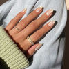 Picture of IMSOHOT Oval Fake Nails Glossy Press on Nails Natural Flowers Round Nails Medium Acrylic Fake Fingernails for Daily Use