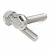 Picture of M10-1.5 x 20mm Flanged Hex Head Bolts Flange Hexagon Screws, Stainless Steel 18-8 (304), Plain Finish, DIN 6921, Quantity 5