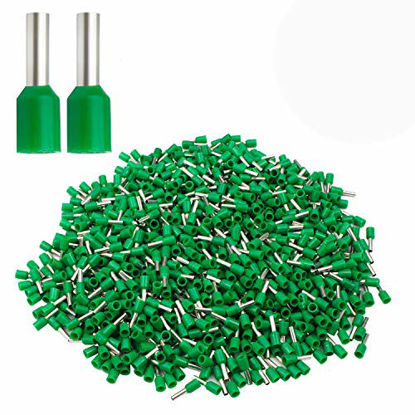 Picture of XHF 1000 PCS AWG 22 Ferrule Crimper Plier Insulated Crimp Pin Terminal Cord End Terminals, Wire Ferrules Terminals, Wire Connector, Insulated Cord Pin End Terminal 0.325mm² Green