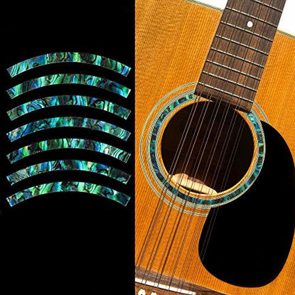 Picture of Inlay Sticker Decal Acoustic Guitar Purflinng Sound hole In Abalone Theme - Rosette Strip /GR