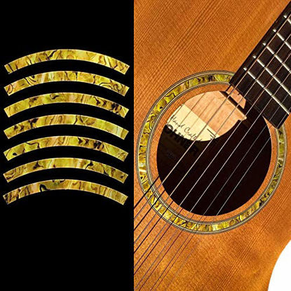 Picture of Inlay Sticker Decal Acoustic Guitar Purflinng Sound hole In Abalone Theme - Rosette Strip /OC