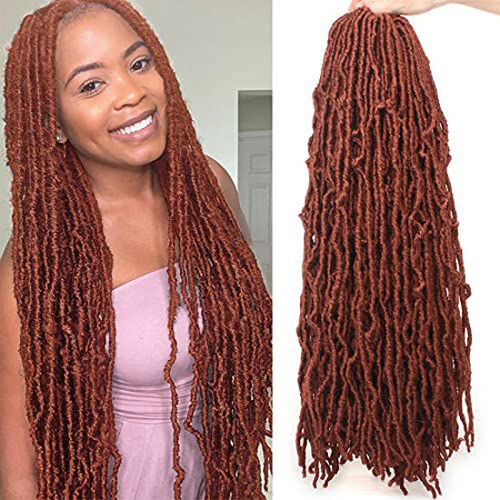 Leeven 24 Inch Long Messy Faux Locs Crochet Braids Hair 6 Packs