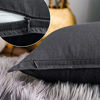 Picture of Jeanerlor Solid Cotton Linen Decoration Toss Throw Pillow Sham Cushion Case Dark Grey Pillow Cover Delicate Decorative Pillowcase for Bed/Chair/Couch, 18"x18"(45 x 45cm), Dark Grey