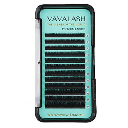 Picture of Eyelash Extensions 0.07 D Curl 16mm Lash Extensions Supplies Individual Lashes Premium Silk Volume & Classic Lash Soft Matte Dark Professional Eyelashes Extension (0.07-D-16mm)