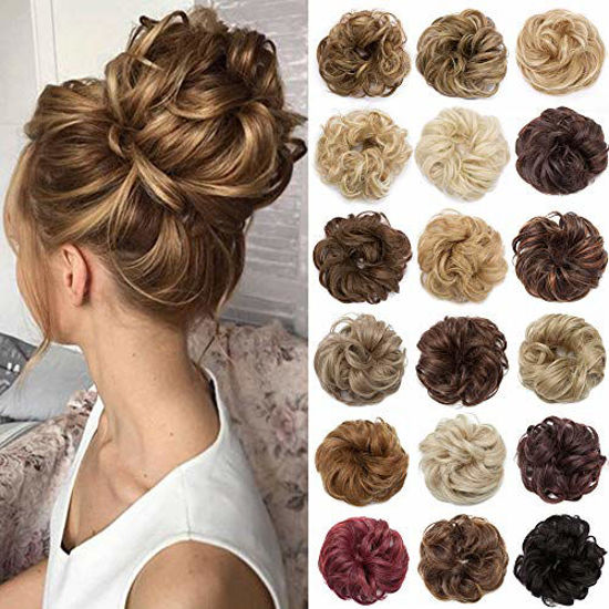 Synthetic Hair ring wig new Hair Scrunchies Chignon Elastic Band Made Of Hair  Messy Curly black Hair Bun Hairpiece Ponytail | SHEIN