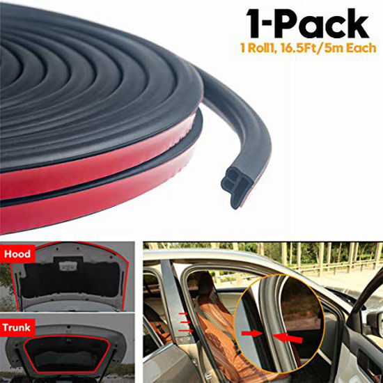 Car Door Seal Strip, 16.5 Ft Long Universal Self Adhesive Auto Rubber  Weather Draft Seal Strip, Car Weather Stripping for Car Window and Door,  Trunk