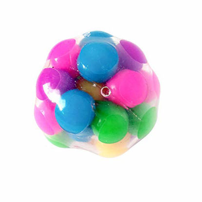 Picture of Squeeze Ball Toy, Squishy Stress Balls with Colorful Beads, Sensory Fidget Toy Relieve Stress Anxiety Hand Exercise Tool for Kids Adults (Smooth)