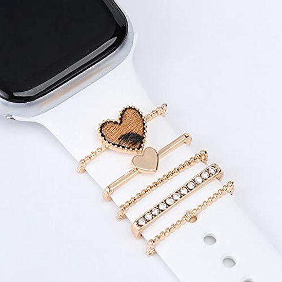 1 Set Metal Decorative Ring Loops for Apple Watch Series 7 / 6 /5