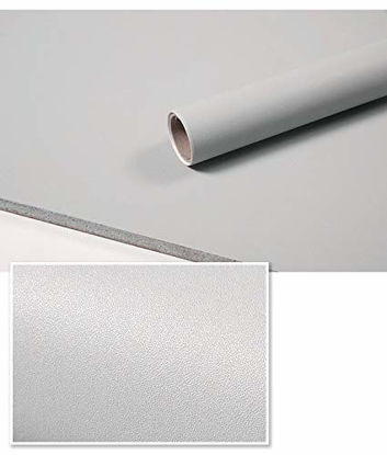 Picture of Yancorp 120" Matte Light Grey Wallpaper Removable Wallpaper for Cabinest Self-Adhesive Shelf Liner Drawer Stick and Peel Countertop (16"x120", Light Grey)