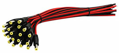 Picture of zdyCGTime 25CM DC Power Pigtail Cable, 12V 1-3A DC 5.5mm x 2.1mm Male Connectors AWG for CCTV Surveillance Security Camera System and Led Strips Transformer Connection(2.1mm x 5.5 mm 20 Pack/M)