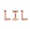 Picture of WULEEUPER Lil Balloons 16'' Lil Letter Balloons Banner Sorority Sister Little Balloons Big Little Reveal Day Props (Rose Gold)